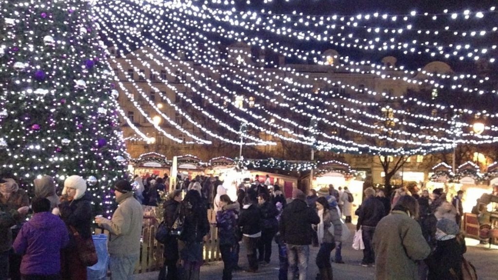 Luces en Praga en Navidad