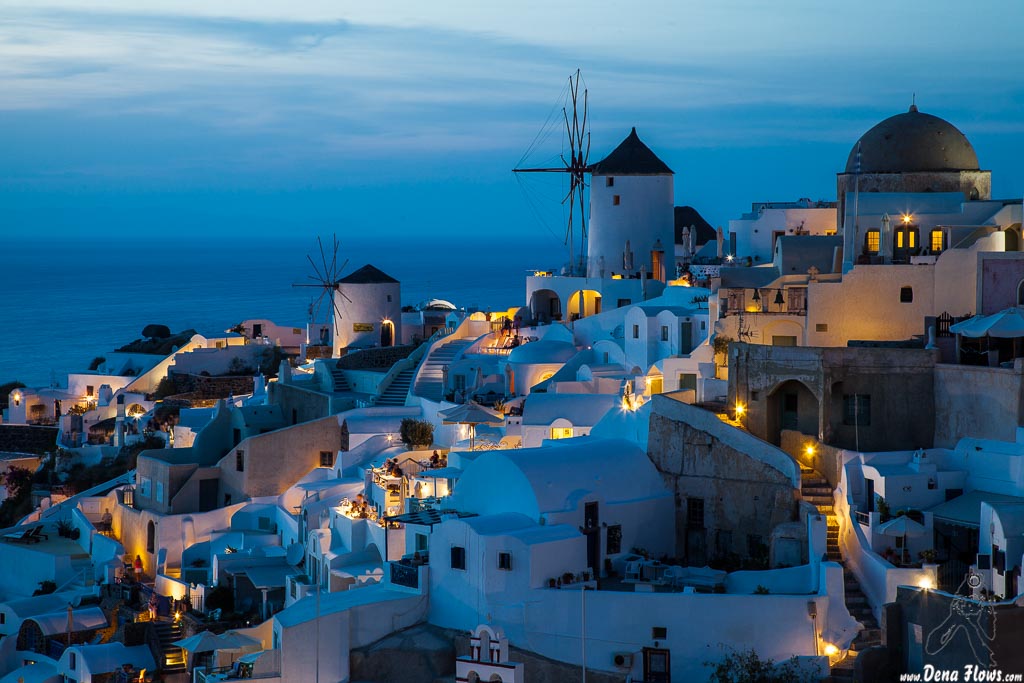 Santorini de noche